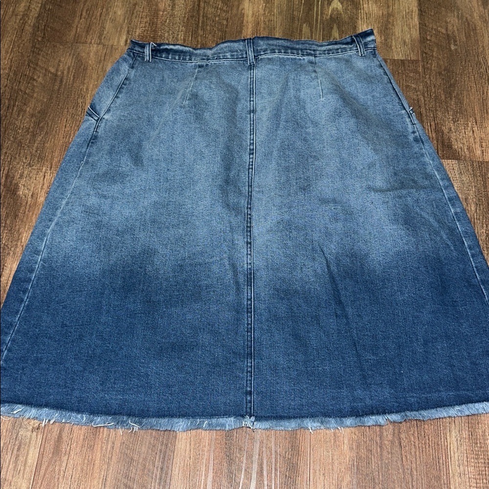 Anthropologie Porridge Denim Jean Midi Pleated Skirt size L EEUC - Picture 7 of 7